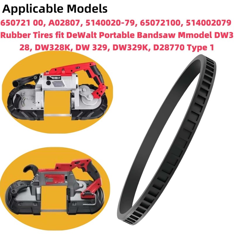 6 Pack 650721 0 Bandsaw Rubber Tires 6" x 1/2"