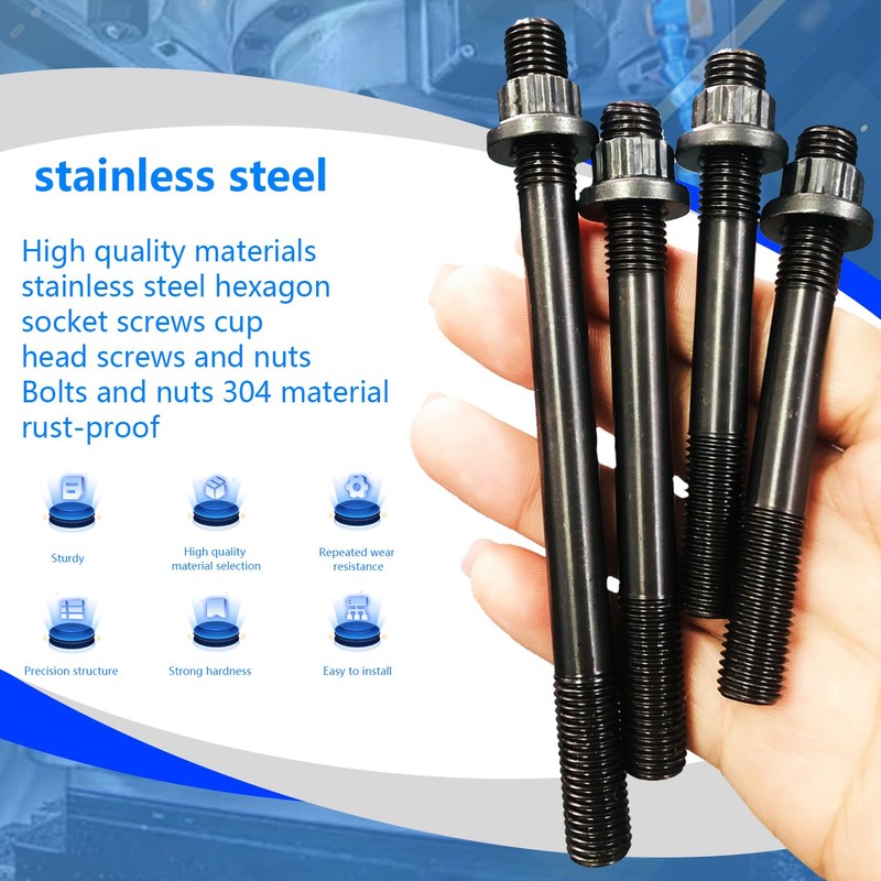 BIGLKNM Cylinder Head Studs Kit & Engine Bolt Screw Kit