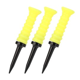 VBESTLIFE 3 Piece Golf Tees Elastic Rubber Ball Holder for Golf Practice Equipment 83 mm Yellow with Good Elastic Performance for Power Reset Tees Golf Leisure Sports