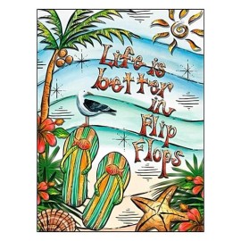 Leanin Tree Life is better in Flip Flops Blank Card BKG14998