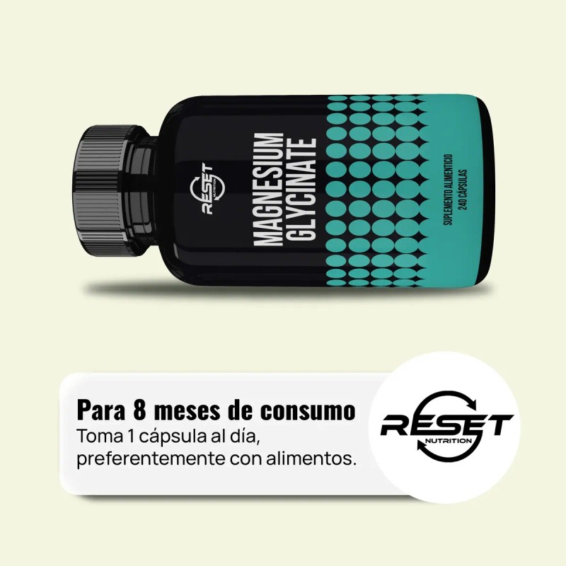 Reset Nutrition Glicinato Magnesio 400mg Estrés 240cáp