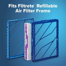 Filtrete 20x25x4 Refillable Air Filter replacement, MPR 1550, MERV 12, Allergen Bacteria & Virus, 2 Pack, use with reusable air filter frame of Filtrete Refillable Air Filter Kit, for HVAC, Furnace