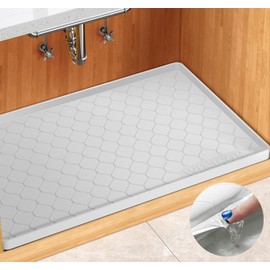 Winisok Waterproof Under Sink Mat -31” x 22” Cabinet Liner for Kitchen & Bathroom, Shelf Protector Silicone Under Sink Tray, Kitchen Cabinet Organizers and Storage Sink Drip Tray