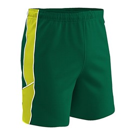 Champro Men's Standard Header Lightweight Adult Soccer Shorts, Forest Green, Optic Yellow, White, Medium