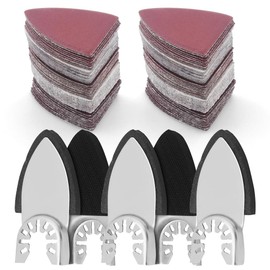 HiCOZZIE 130 Piece Sanding Pad Set with Oscillating Tool, 5 Piece Finger Sanding Pad and 125 Pieces Finger Sandpaper, Multitool Sanding Attachments, Spare Parts and Accessories