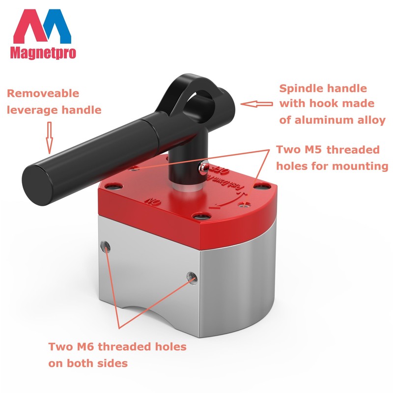 Magnetpro Multipurpose Switch Magnet, 660 LB Pull-Off Force Switchable Magnetic