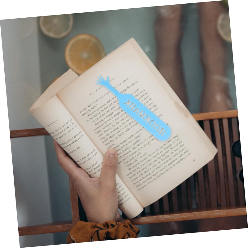 DOITOOL 4Pcs Hand Shaped Plastic Bookmarks Cute Adorable Finger Bookmarks