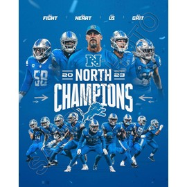 SPORTSPHOTOSUSA 2023 Detroit Lions NFC North Division Champions 8x10 Team Composite Photo