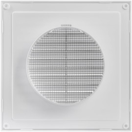 Vent Systems Ø4" Duct - 6.7" x 6.7" Inch Pack of 2 White Air Vent Cover - Bathroom Exhaust Vent Pipe - White Louvered Outdoor Vent Cover - Ø100 mm (170 x 170 mm)