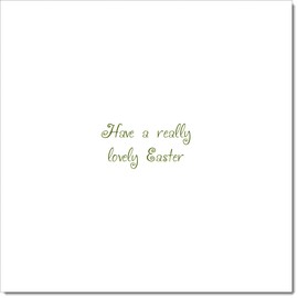 doodlecards Easter Card Three Bunnies in Grass Square Size with Plain Envelope