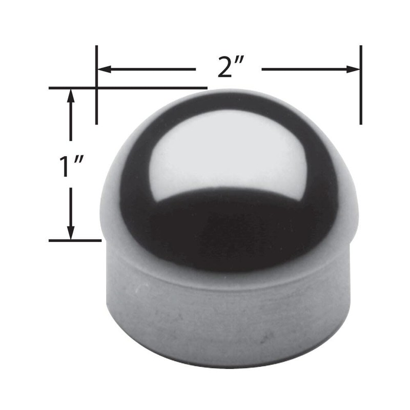 2" Dia. Polished Stainless Steel Domed End Cap 2" O.D.