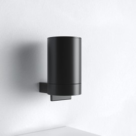 Keuco Lotion Dispenser Metal Black Matt Powder Coated Capacity Refillable Approx. 280 ml Soap Dispenser for Bathroom and Guest Toilet, Wall Mounting, Plan Black Selection