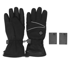 Heated Gloves Skiing Snowboarding Electric Battery Heated Gloves with 3 Heating Levels Skiing for Men Women M