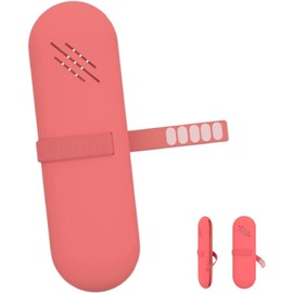 Estuche de Viaje para Brochas de Maquillaje, Neceser de Silicona Suave con Correa, Organizador de Cosméticos (Fucsia)