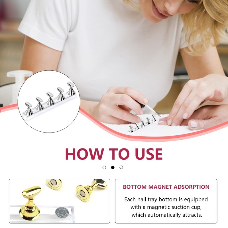 KEQAR 2pcs Nail Racks Nail Clips Nail Practice Clips Nail
