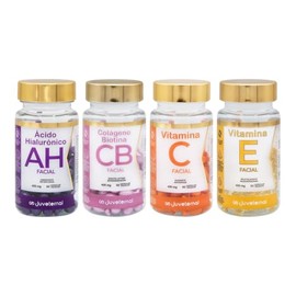 JUVETERNAL KIT Cápsulas Faciales Colágeno Biotina + Ácido Hialurónico + Vitamina E + Vitamina C