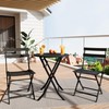 3-Piece Patio Bistro Set with Round Table & 2 Folding