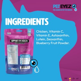 PetEyez Vitamin Treats for Cats - Tear Stain Remover - Eye Health Support - Reduces Itching & Allergies - Chicken Flavor - 1oz