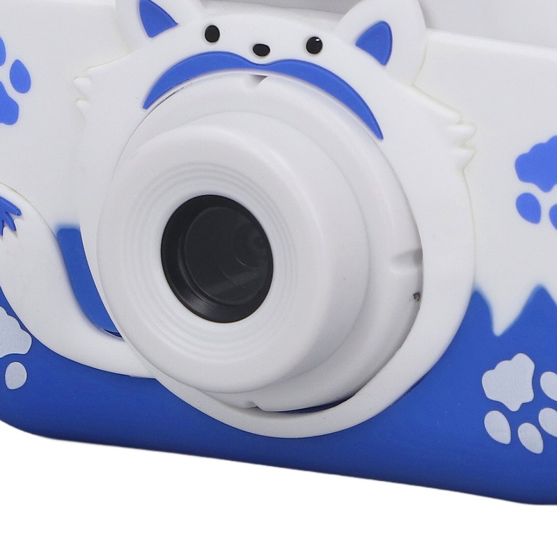 Kids Camera Small Portable Blue Children's Cute Cartoon Fox Shape