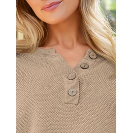 LILLUSORY Women's 2 Piece Trendy Outfits Oversized Slouchy Matching Lounge Sets Cozy Knit Loungewear Sweater Sets, Khaki, M