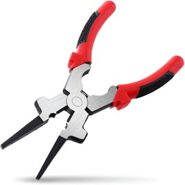 Hymnorq 8" MIG Pliers with CR-V Steel Body, Needle Nose, Nozzle Cleaner, Rounder Hammer Face, Tempered Wire Cutter and Ergonomic Handle for Welding Electrical Mechanical Workshop and Home Use