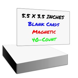 Iconikal Dry Erase Sheets, 5.5 x 3.5 inches, 40-Count, White, for Games, Activities, Notes, Office Work, Organization