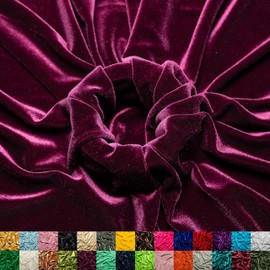 Ice Fabrics Ice Fabrics Stretch Velvet Fabric by The Yard - 60" Wide Soft Stretchy Fabric for Sewing Clothes, Apparel, Costume, Crafts - 90% Polyester 10% Spandex - Plum - 4 Yards