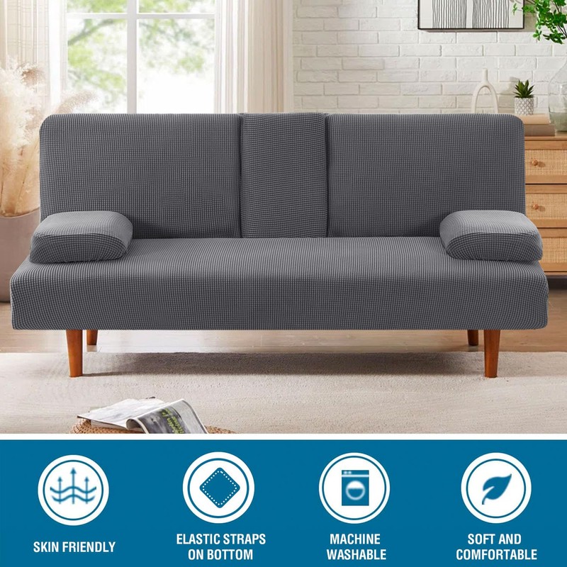 H.VERSAILTEX 4 Pieces Stretch Futon Covers Sofa Bed Slipcover with