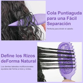 HEYMKGO Cepillo Ventilado para Definir Rizos – Cepillo Desenredante de Secado Rápido para Cabello Rizado u Ondulado, Diseño Ligero y Ergonómico para un Peinado Suave y sin Frizz