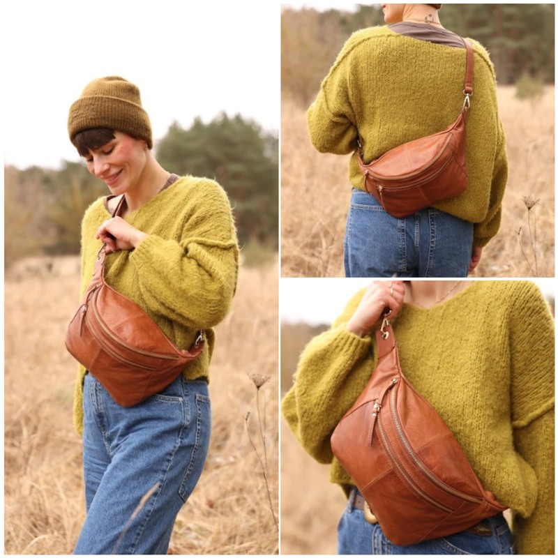 Gusti Freya Leather Belt Bag for Men and Women, Waist