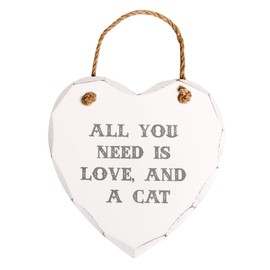 Sass & Belle All You Need is Love & a Cat Heart Plaque