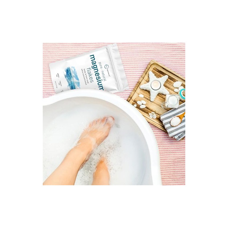 Pure Magnesium Flakes, 6lbs | Great for Foot & Body