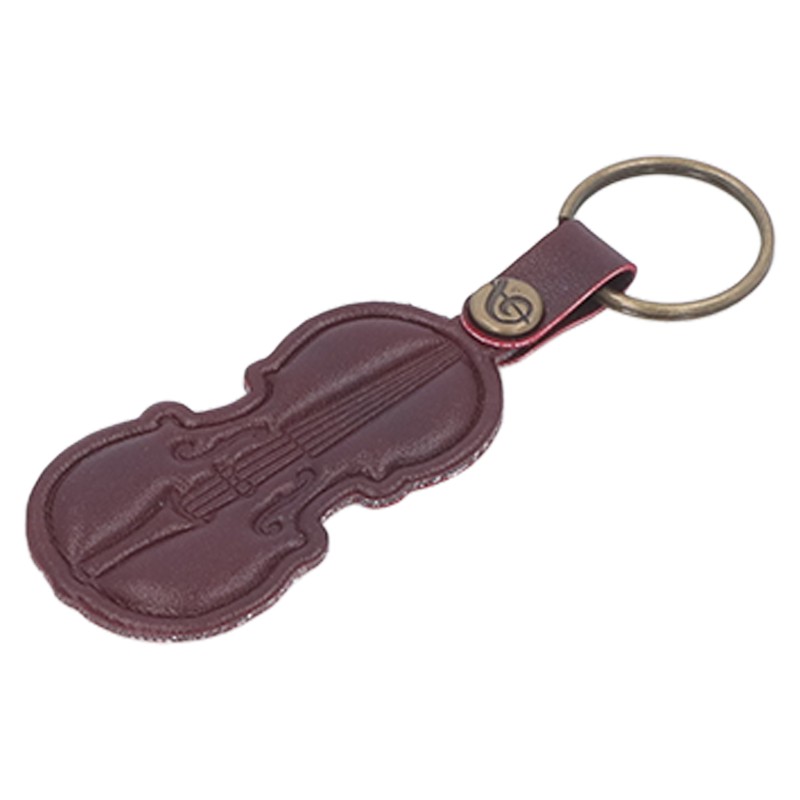 7PCS Cowhide Musical Instrument Keychains Mini Guitar Violin Horn Bass