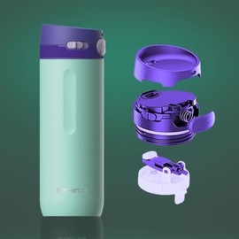 EmberIce 20 oz Vacuum Insulated Bottles - Double Wall Coffee Thermal for Travelers & Campers, Keeps Drinks Hot 18H, Cold 24H, Leak-Free, BPA-Free, Food-Grade Stainless Steel (Indigo Aqua)