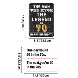 Wernnsai 70th Birthday Decorations - 9 Pcs Funny Signs Cards, Party Banner, Centerpieces, Door & Window Decor, Picture Props for Men & Women