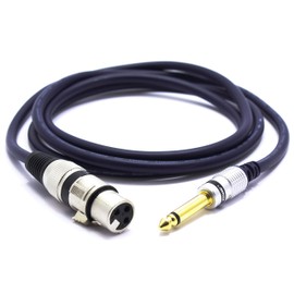 VITALCO XLR Female to 6.3 mm Mono Jack Cable 5 m Microphone Cable 3-Pin to 6.3 TS Jack Plug Adapter