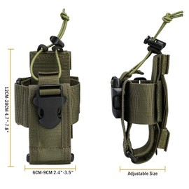 VIPERADE Walkie Talkie Bag, MOLLE Radio Holder, Adjustable Radio Holster for Vest, Walkie Talkie Holder Radio Holster for Belt, Multifunctional Radio Pouch Radio Bag - Green