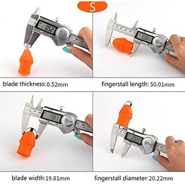 Orange Gardening Silicone Thumb Knife with Finger Cots Thumb Knife Picker Hand Tools Shears and Scissors for Fruits Vege-L
