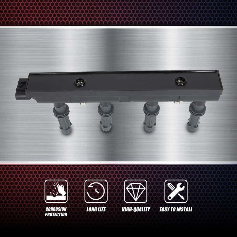 RANSOTO UF669 Ignition Coil Pack & 4 Pcs Iridium Spark
