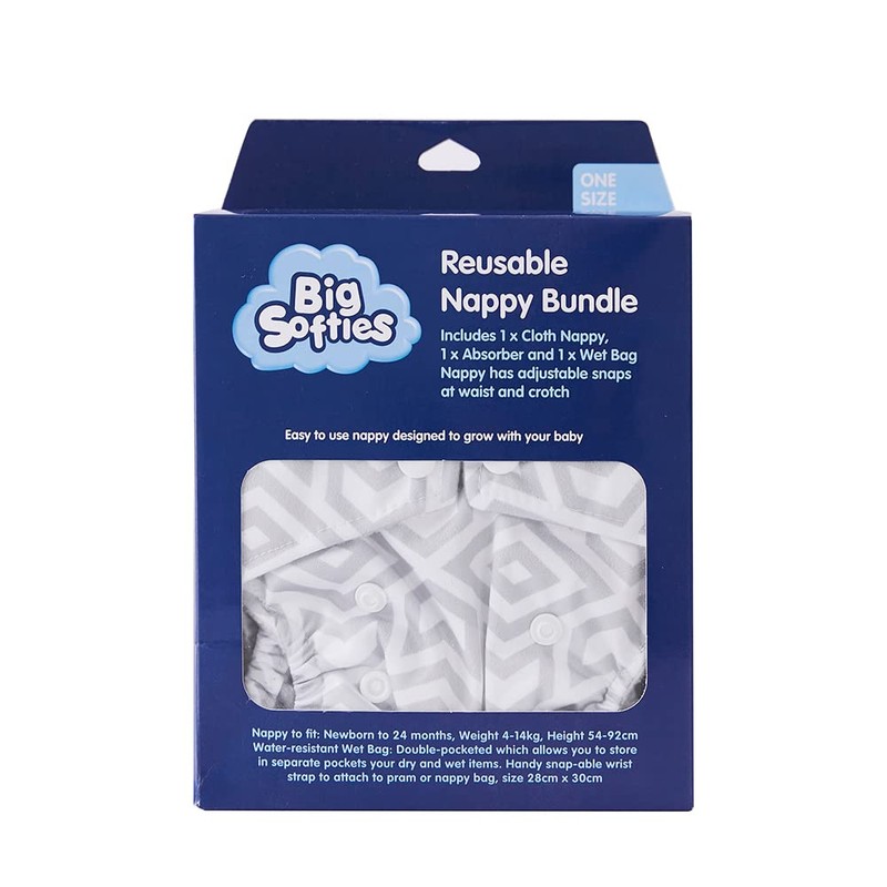 Big Softies Aztek Reusable Nappy and Wet Bag Bundle