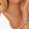 Initial A Necklaces for Women 14K White Gold Plated Cubic