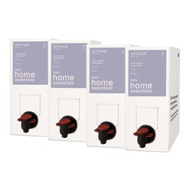 ATTITUDE Baby Laundry Fabric Softener Liquid, Vegan and Naturally Derived Detergent, Plant Based, HE Washing Machine Compatible, Bulk Refill, 80 Loads, Unscented, 67.6 Fl Oz (Pack of 4)