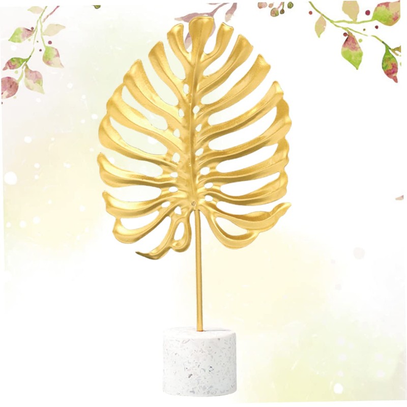 Ipetboom Golden Iron Monstera Leaf Ornament Large Artistic Desktop Decoration