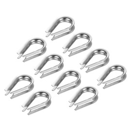 PATIKIL 10 Pack 5mm 3/16" Wire Rope Sleeves Cable Sleeves 304 Stainless Steel for Boat Rigging