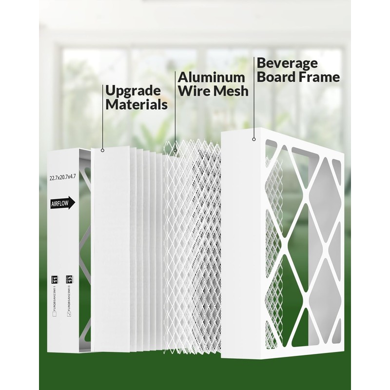 welnek FLRQB5AH23M11 22.7x20.7x4.7 Air Filter Merv 13, Compatible with trane
