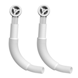 Bamyli 2-Piece Round Sink Overflow Kit, 250mm PP Tube, White, 2 Pack