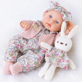 Camonity Reborn Baby Dolls, 12inch Realistic Cute Dolls with Clothes and Accessories Washable Removable Birthday Gift Toy for Age 2+(Pink)