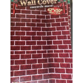 Holiday Winter Holiday Red Brick Wall Cover Christmas Decoration 42”x 50” New!