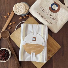 Elegant & Premium Kitchen Towels | Set of 6 Lavishly Large Towels (20.5”x30.5”) | Made from 100% Cotton & Eco Friendly | Handy Hanging Loop for Drying, Storage | Comes in Attractive Giftable Packaging