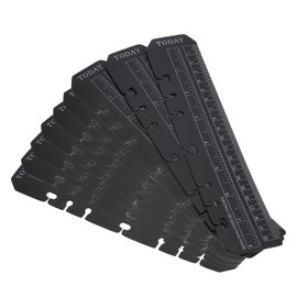 PATIKIL 20pcs 22cm x 4.5cm Bookmark Ruler Snap-in Ruler Page Marker Bookmark Measuring Tool for A5 Size 6 Ring Binder Notebook, Black